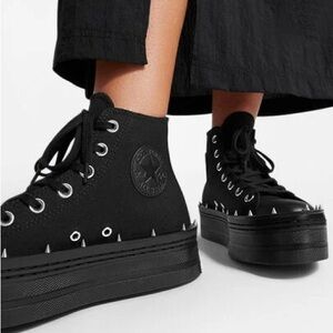 Converse Black High-Top Sneakers with Studds